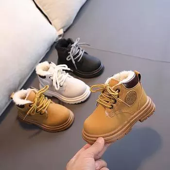 Ботинки для мальчиков детские кожаные ботинки 21