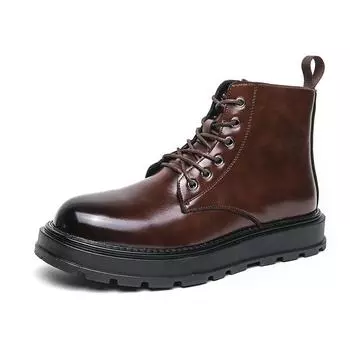 Ботинки для Мужские Рабочие Ботинки Мужские Деловые Ботинки Модная Мужская Обувь с Высоким Верхом Зимние Горячо Продаваемые Красивые Мотоциклетные Ботинки 38 коричневый