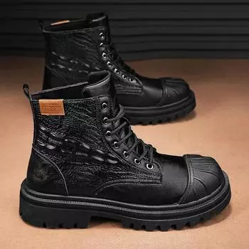 Ботинки для походов мужские Мужская защитная обувь Рабочая и защитная обувь Ботинки мужские из натуральной кожи Мужские мотоциклетные ботинки Коричневые ботинки до щиколотки мужские 39