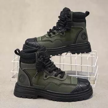 Ботинки для походов на открытом воздухе для мальчиков, ботильоны для девочек, высокие черные кроссовки для подростков, большой размер EU:32 жёлтый
