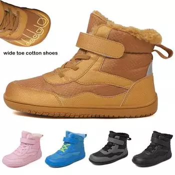 Ботинки для снега для мальчиков и девочек, теплые хлопковые ботинки с широким голенищем для маленьких/средних детей, детские походные ботинки для улицы 26
