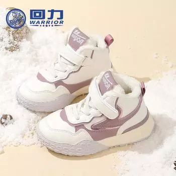 Ботинки из бархата и хлопка WARRIOR, новые, для осени и зимы, для мальчиков, универсальные, с высоким берцем, для девочек, теплая обувь 25