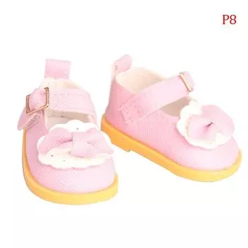 Ботинки из искусственной кожи 5 см с бантом для 14-дюймовой американской и экзо-куклы 1/6 куклы