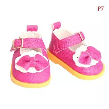 Ботинки из искусственной кожи 5 см с бантом для 14-дюймовой американской и экзо-куклы 1/6 куклы