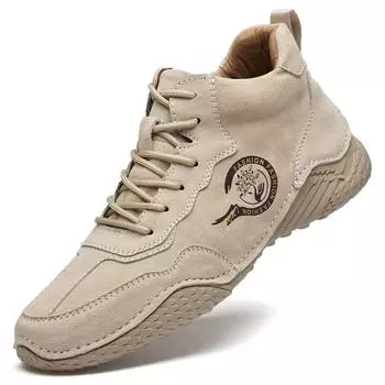 Ботинки из натуральной кожи ручной работы, мужская обувь, удобные ботильоны для мужчин, повседневная обувь, мокасины, мужские зимние ботинки 38 серый