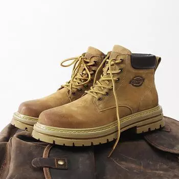 Ботинки из ревеня мужские 2025 года новые кожаные ботинки Martin British style с высоким берцем, дышащие, мужские туфли для лета и весны и осени 39