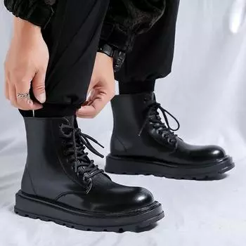 Ботинки из ревеня на толстой подошве Ботинки Martin Мужские весенние и осенние ботинки Kick Can t Be Rotten Ботинки из ревеня Ботинки Tooling Короткие ботинки 1681-R 38