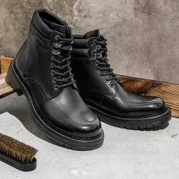 Ботинки Locomotive, мужские рабочие ботинки, кожаные ботинки для улицы, ретро-ботинки Martin на платформе, британские мужские модели 39 хаки