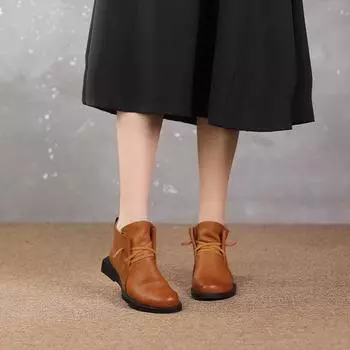 Ботинки Martin Ботинки на плоской подошве Короткие винтажные ботинки Повседневная женская обувь 35 чёрный