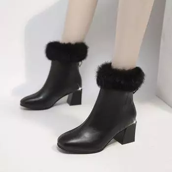 Ботинки Martin, детские зимние ботинки, универсальные на осень и зиму, толстый каблук с мягкими высокими каблуками, белые короткие ботинки 35