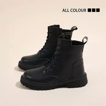 Ботинки Martin детские зимние универсальные и тонкие кожаные водонепроницаемые толстые подошвы бархатные термосапоги из хлопка женская обувь 39