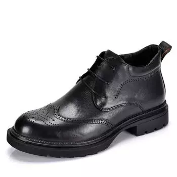 Ботинки Martin из коровьей кожи первого слоя, мужские кожаные ботинки, сезонные хлопковые туфли, мягкая подошва, модные, универсальные, повседневные кожаные ботинки для мужчин 38 коричневый