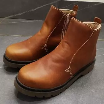 Ботинки Martin из коровьей кожи первого слоя, женские дышащие короткие ботинки, короткие кожаные ботинки с боковой молнией, мужские мотоциклетные ботинки, ботинки для верховой езды 35