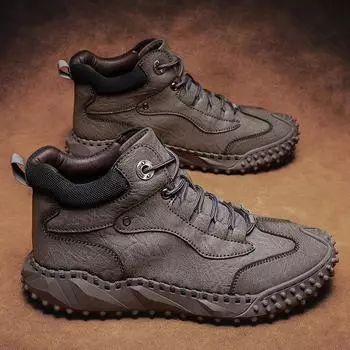 Ботинки Martin из натуральной кожи, мужские повседневные спортивные ботинки с высоким берцем, кожаные ботинки с мягкой подошвой 38 чёрный