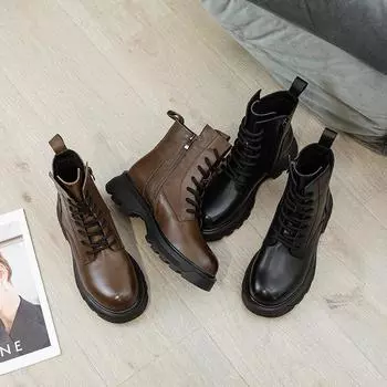 Ботинки Martin Кожаные ботинки Байкерские ботинки 35 чёрный