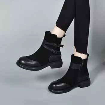 Ботинки Martin Кожаные ботинки Хлопковые ботинки 34 чёрный