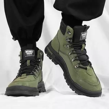 Ботинки Martin мужские 2024 года с высоким берцем, ретро-обувь из мягкой кожи, износостойкие ботинки на толстой подошве в европейском и американском стиле 39 чёрный