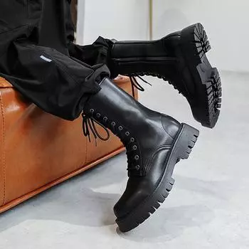Ботинки Martin мужские британские ветрозащитные Locomotive Zipper Tooling Boots мужские короткие ботинки с утолщением 23411-J 38 чёрный