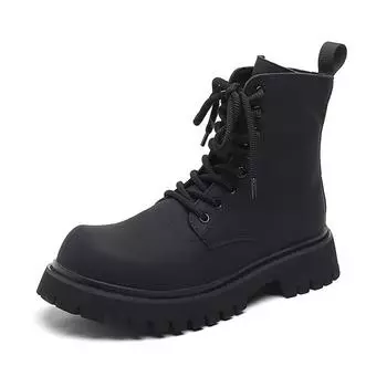 Ботинки Martin мужские британские высокие ботинки осенние новые кожаные туфли средней высоты с утолщением 32058-R 38 чёрный