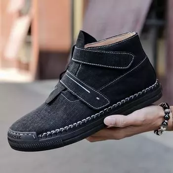 Ботинки Martin мужские Челси осень и зима модные трендовые мужские повседневные ботинки средней высоты короткие ботинки на платформе рабочие ботинки высокие кожаные туфли 38 чёрный