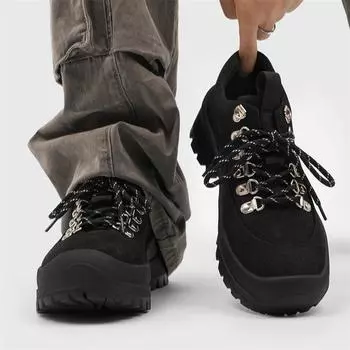 Ботинки Martin мужские черные и желтые весна/осень 2024 г.: Повседневный, Толстый каблук, Круглый носок, Шнуровка, Короткий стиль 44 оранжевый