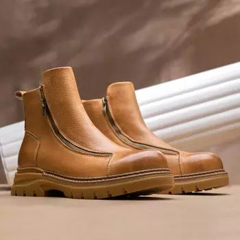 Ботинки Martin мужские из натуральной кожи мужские ботинки британские ретро высокие кожаные ботинки дышащие ботинки из коровьей кожи на толстой подошве 38 коричневый