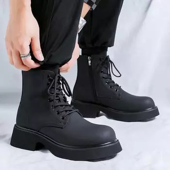 Ботинки Martin мужские, короткие, с толстой подошвой, с высоким голенищем, в британском стиле, кожаные ботинки с большим голенищем 2848-J 38