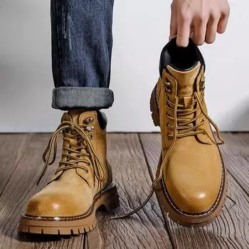 Ботинки Martin мужские очень большого размера 45 46 British Wind Bike Boots Tide Boots 96118-R 38 коричневый