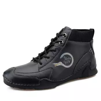 Ботинки Martin мужские осень 2025 новый тренд повседневные кожаные высокие кожаные туфли большие размеры шапки мужские модные туфли осьминог 38