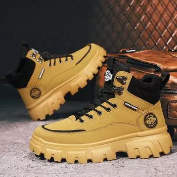 Ботинки Martin мужские осенне-зимние высокие в британском стиле ретро на толстой подошве мужские износостойкие водонепроницаемые альпинистские т 39