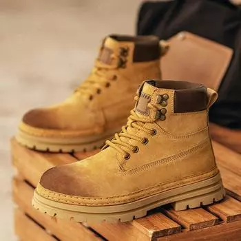 Ботинки Martin мужские осенние новые ретро британские ботинки с высоким берцем для инструментов мужские повседневные кожаные ботинки для верховой езды среднего размера 39