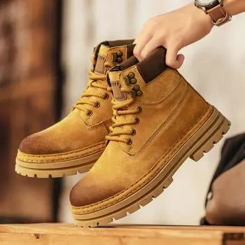 Ботинки Martin мужские осенние новые ретро британские ботинки с высоким берцем для инструментов мужские повседневные кожаные ботинки для верховой езды среднего размера 39