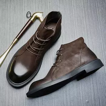 Ботинки Martin мужские, средние, в стиле ретро, британские, мужские, короткие, низкие, с мягкой подошвой, кожаные ботинки, зимние, мужские 37