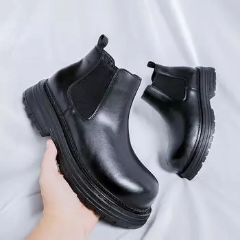 Ботинки Martin мужские туфли дерби с круглым носком, кожаные туфли с большим носком и средним верхом, ботинки-сигареты, британские ботинки челси 22723-R 44