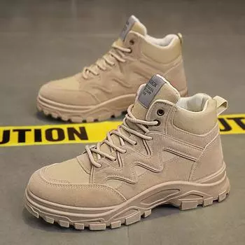 Ботинки Martin мужские туфли осенние новые высокие ботинки в британском стиле в стиле ретро для работы мужские повседневные короткие ботинки для отдыха на природе 39 бежевый