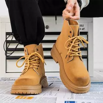 Ботинки Martin мужские весенние высокие ботинки ретро британский стиль для отдыха локомотив кожаные ботинки для отдыха на открытом воздухе водонепроницаемые и нескользящие ботинки из ревеня 39 хаки