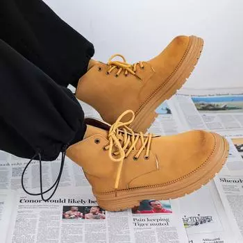 Ботинки Martin мужские весенние высокие ботинки ретро британский стиль для отдыха локомотив кожаные ботинки для отдыха на открытом воздухе водонепроницаемые и нескользящие ботинки из ревеня 39 хаки