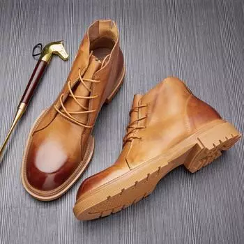 Ботинки Martin мужские высокие британские комбинезоны универсальные модные туфли зимние бархатные кожаные короткие ботинки зимние ботинки 38