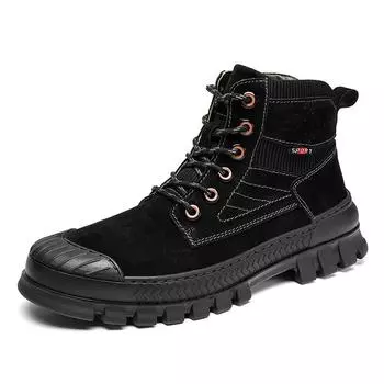 Ботинки Martin мужские высокие британские туфли осенние рабочие туфли средние мужские ботинки кожаные ботинки модные туфли короткие ботинки из натуральной кожи 38