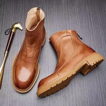 Ботинки Martin мужские высокие британские зимние бархатные военные ботинки модные универсальные кожаные короткие ботинки кожаные ботинки Locomotive 38