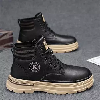 Ботинки Martin мужские высокие осенние черные строительные рабочие страховые рабочие ботинки для инструментов мужские уличные боевые тренировочные альпинистские ботинки на толстой подошве 39