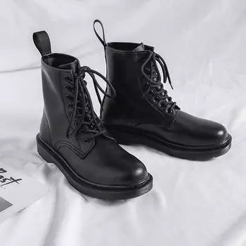 Ботинки Martin мужские высокие военные ботинки британская зимняя мужская обувь хлопковая обувь мужские ботинки средние ботинки зимние ботинки 6020-L 38 чёрный