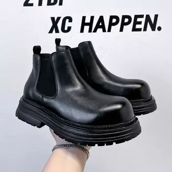 Ботинки Martin мужские зимние бархатные сапоги из ревеня короткие ботинки британские ретро-ботинки для снега 44306-T 38 чёрный