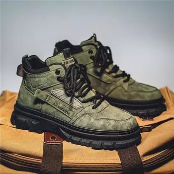 Ботинки Martin мужские зимние ботинки в британском стиле ретро повседневные рабочие ботинки уличные водонепроницаемые и нескользящие ботинки на платформе локомотив рыцарь 39 хаки