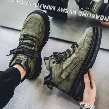 Ботинки Martin мужские зимние ботинки в британском стиле ретро повседневные рабочие ботинки уличные водонепроницаемые и нескользящие ботинки на платформе локомотив рыцарь 39 армия зеленый