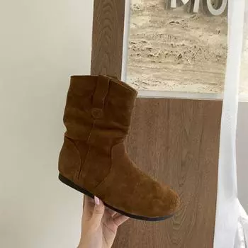 Ботинки Martin на плоской подошве, женская обувь 2025 года, новые весенние и осенне-зимние ретро-сапоги, тонкие, короткие, сапоги 35 темно-коричневого