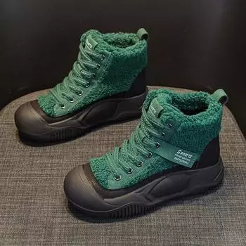 Ботинки Martin на толстой подошве, повседневные, модные, ретро, зимние ботинки 34 коричневый