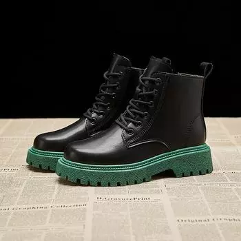 Ботинки Martin, новые модные женские повседневные короткие ботинки, модные кожаные ботинки, прогулочные ботинки 35 чёрный