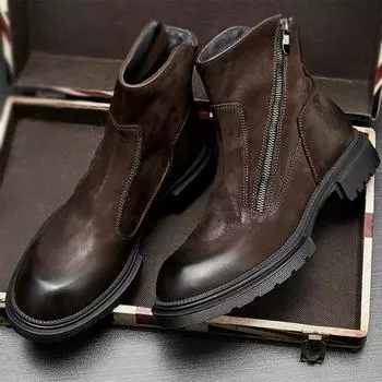 Ботинки Martin, осенняя обувь, мужские высокие ботинки челси в британском стиле в стиле ретро, натуральная кожа, низкие кожаные ботинки Locomotive 38