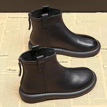 Ботинки Martin с мягкой подошвой, кожаные, короткие, на плоской подошве 35 чёрный